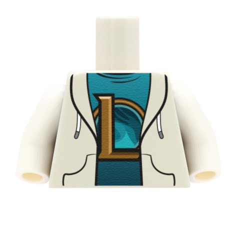 Gaming Tee Under Hoodie (Arcane) - Custom Design Minifigure Torso