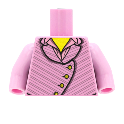 Pink Stripy Smart Jacket - Custom Design Minifigure Torso