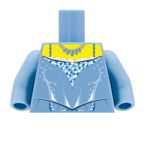 Sparkly Blue Top - Custom Design Minifigure Torso