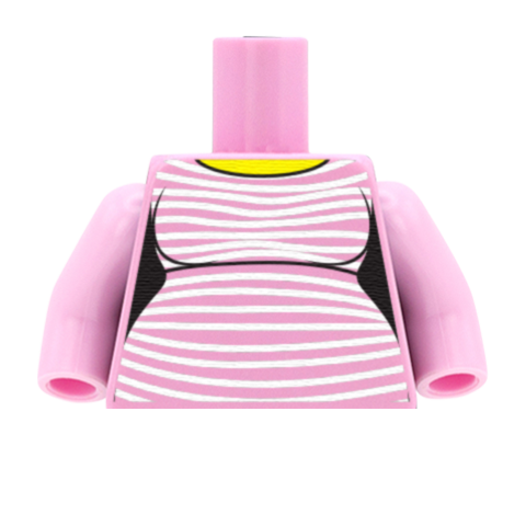 Stripey Maternity Top - Custom Design Minifigure Torso