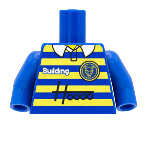 Warrington Wolves Shirt (Rugby League) - Custom LEGO Minifigure Torso