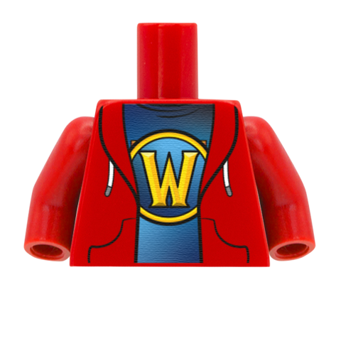 Gaming Tee Under Hoodie (Warcraft) - Custom Design Minifigure Torso