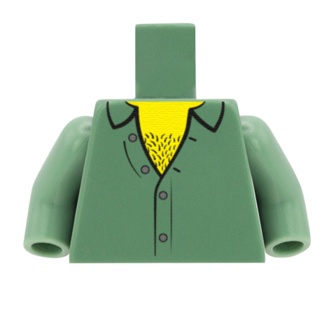 Very Open Shirt with Hairy Chest - Custom Design Minifigure Torso