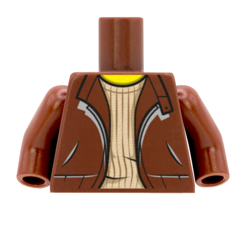 Bomber Jacket Over Cable Knit - Custom Design Minifigure Torso