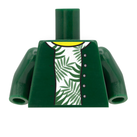 Cardigan over Leafy Top - Custom Design Minifigure Torso