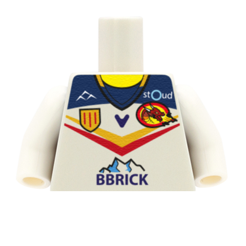 Catalans Dragons Shirt (Rugby League) - Custom LEGO Minifigure Torso