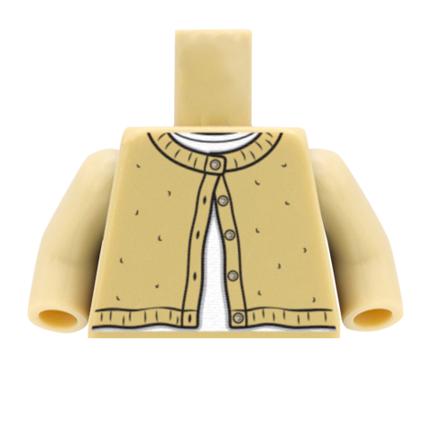Crew Neck Cardigan - Custom Design Minifigure Torso