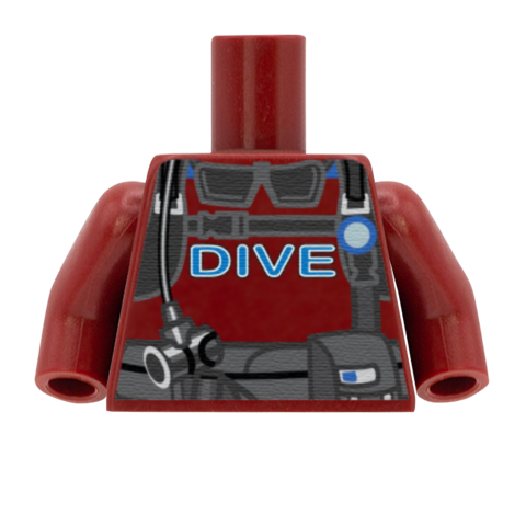 Scuba Diving Top - Custom Design Minifigure Torso