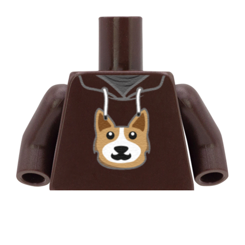 Dog Hoodie - Custom Printed Minifigure Torso