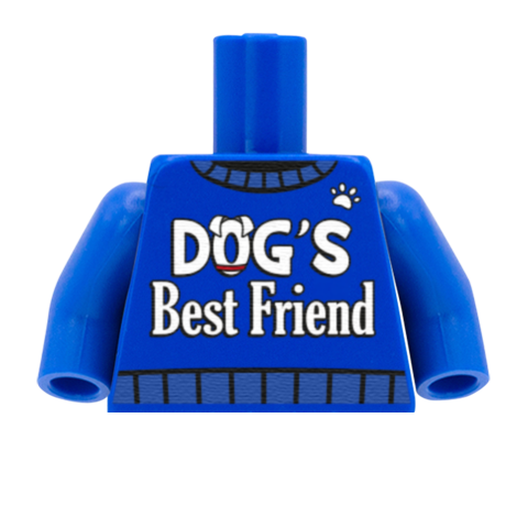 Blue Dog's Best Friend Jumper - Custom Design Minifigure Torso