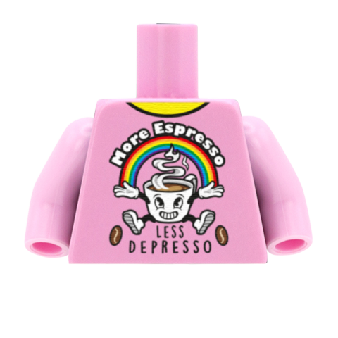 Espresso Depresso Graphic Tee - Custom Design Minifigure Torso