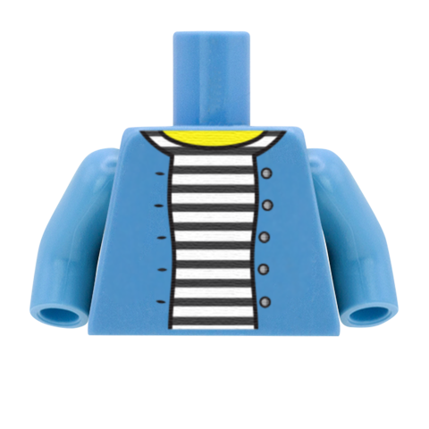 Cardigan over Striped Top - Custom Design Minifigure Torso