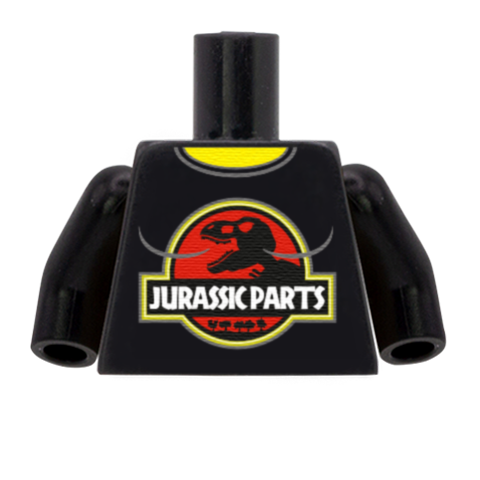 Feminine Jurassic Parts Graphic T-Shirt - Custom Design Minifigure Torso