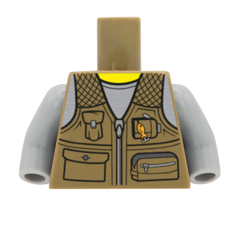 Fishing Jacket - Custom Design Minifigure Torso