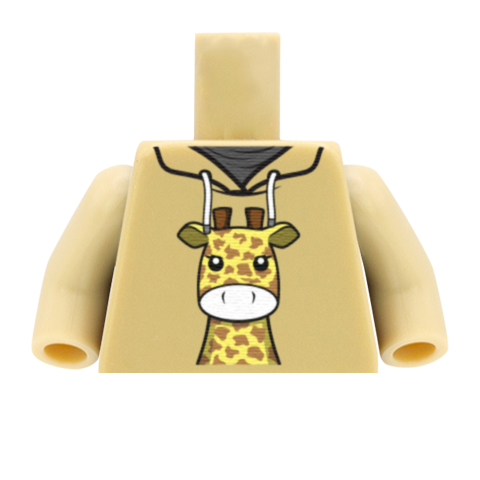 Giraffe Hoodie - Custom Printed Minifigure Torso