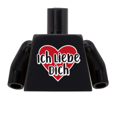I Love You (German) - Custom Design Minifigure Torso