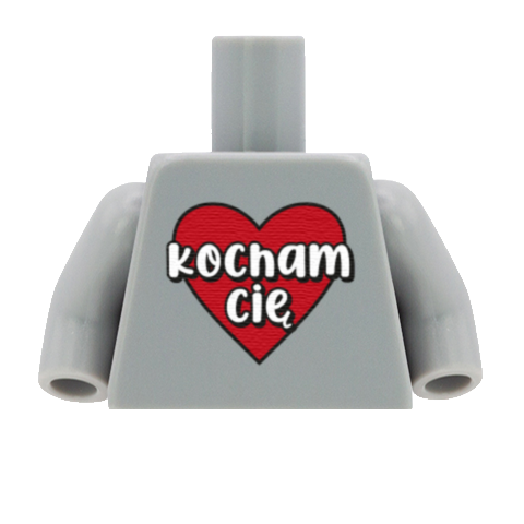 I Love You (Polish) - Custom Design Minifigure Torso