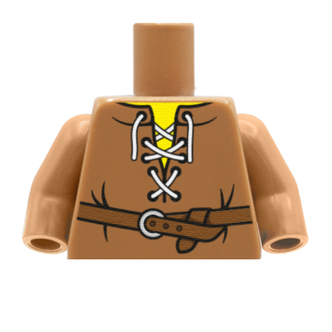 Lace Up Tunic With Belt - Custom Design Minifigure Torso