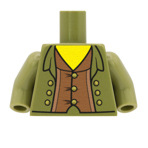 Leather Waistcoat Under Jacket - Custom Design Minifigure Torso