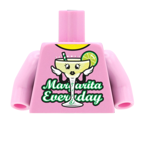 Pale Pink Margarita Everyday Graphic T-Shirt - Custom Design Minifigure Torso