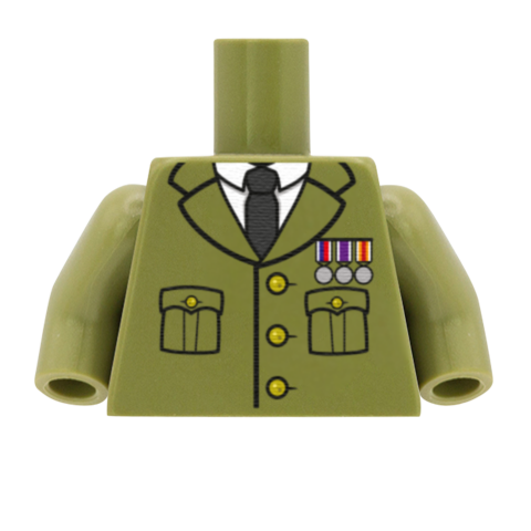 Formal Military Jacket With Medals - Custom Design Minifigure Torso