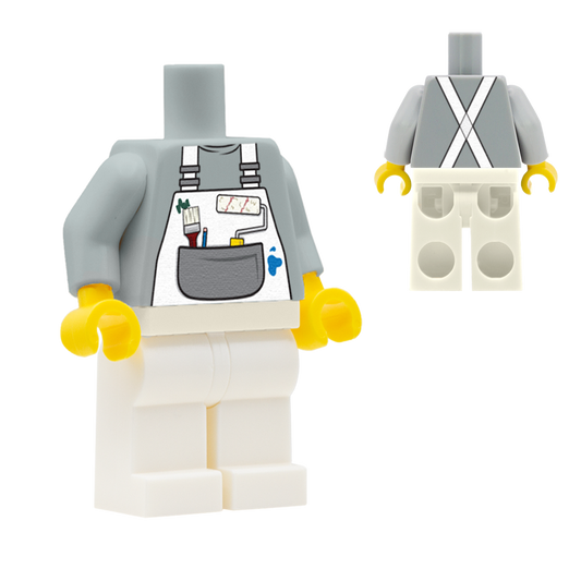 Personalised Painter Decorator Minifigure (No Head or Hair) - Custom Design Minifigure