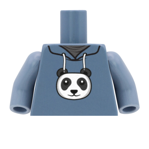 Panda Hoodie - Custom Printed Minifigure Torso