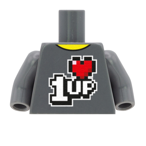 Pixel 1UP Graphic T-Shirt - Custom Design Minifigure Torso