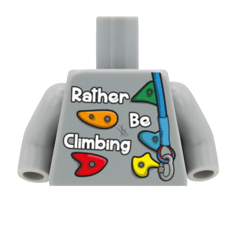 Rather Be Climbing Tee - Custom Design Minifigure Torso