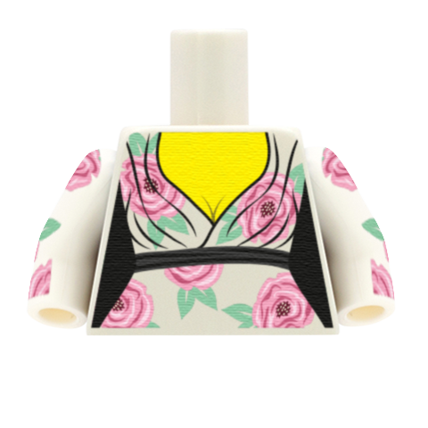 Rose Maxi Dress Torso - Custom Design Minifigure Torso