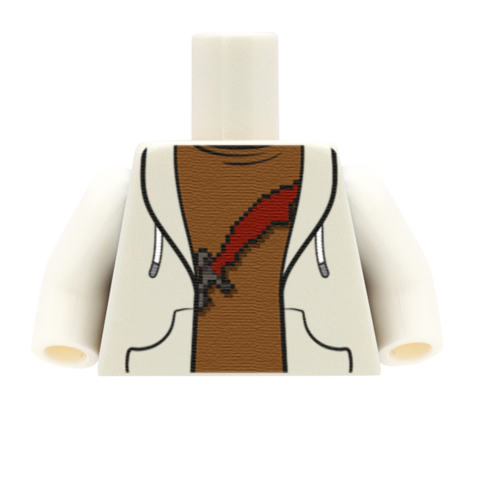 Gaming Tee Under Hoodie (RS) - Custom Design Minifigure Torso