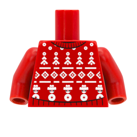 Brick Snowmen & Tree's Christmas Jumper - CUSTOM DESIGN MINIFIGURE TORSO
