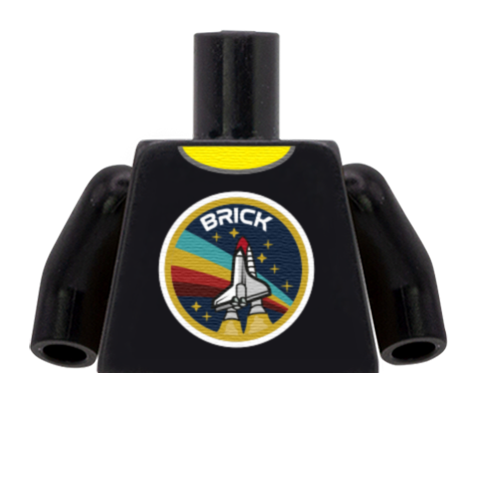 Space Badge T-Shirt - Custom Design Minifigure Torso