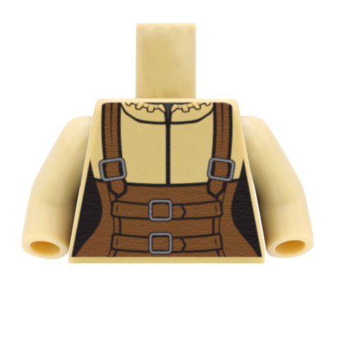 Steampunk High Collar Feminine Top - Custom Design Minifigure Torso