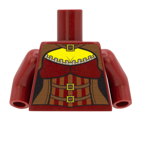 Steampunk Low Cut Blouse with Leather Corset - Custom Design Minifigure Torso