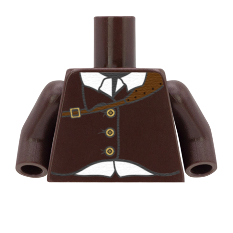 Steampunk Shirt & Jacket with Leather Strap - Custom Design Minifigure Torso