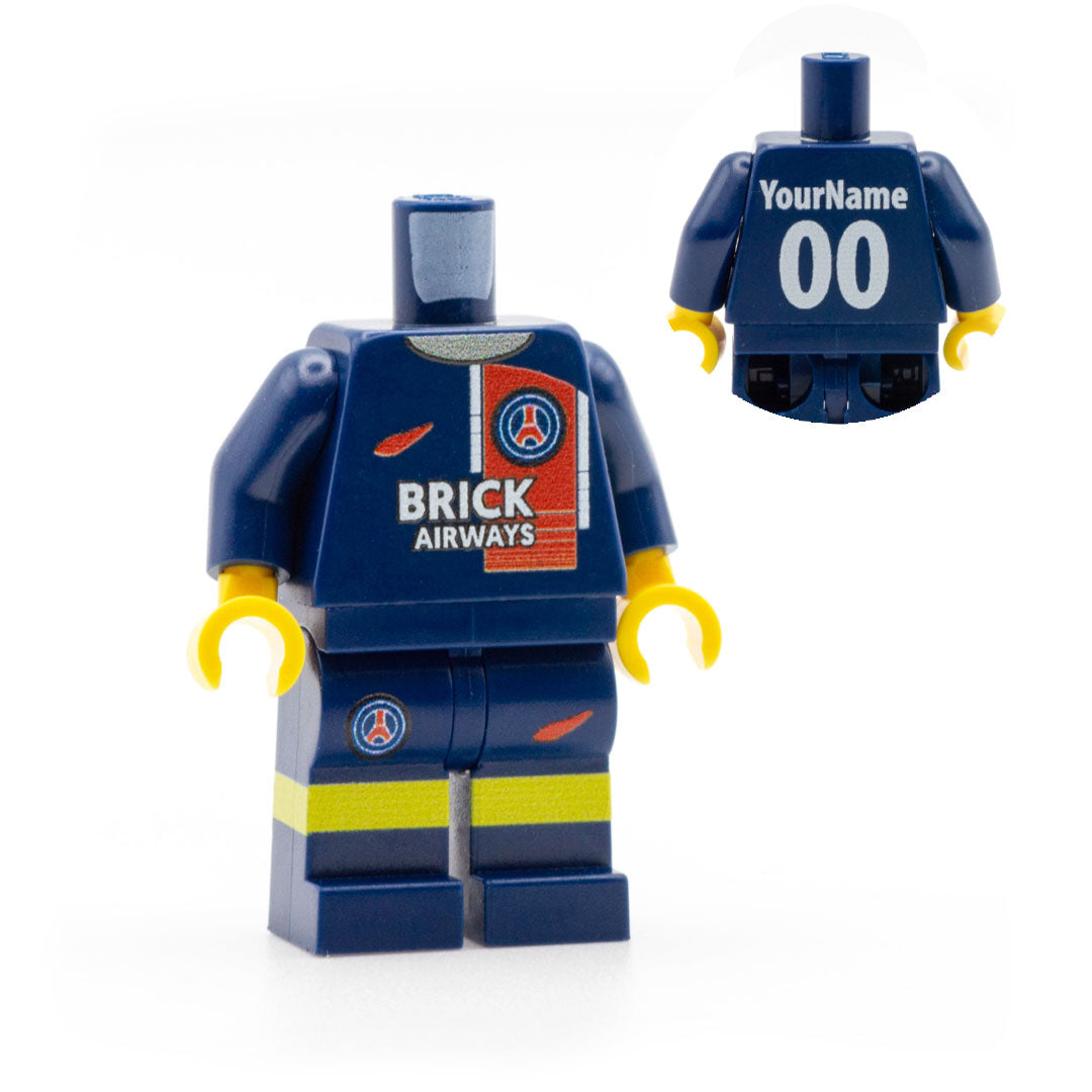 Paris Saint Germain personalised football kit for lego minifigure