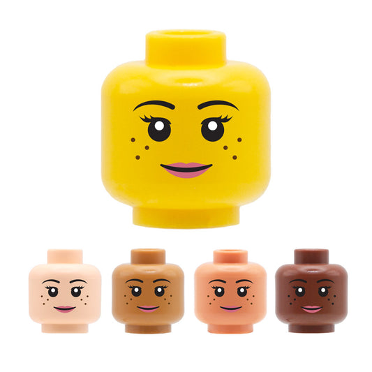 Freckles, Pale Lipstick - LEGO Minifigure Head