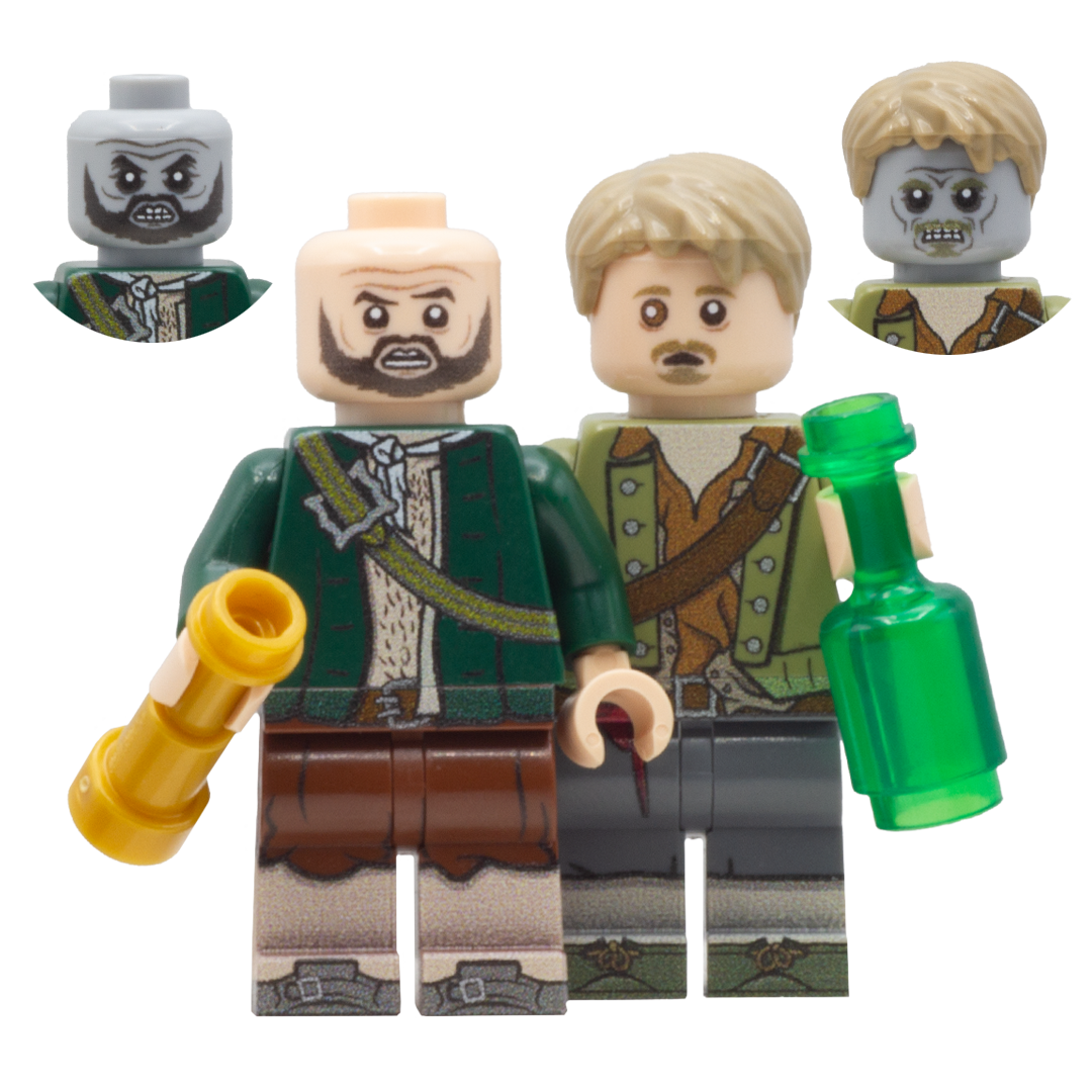 Pintel and Ragetti from Pirates of the Caribbean - Custom Design LEGO Minifigures
