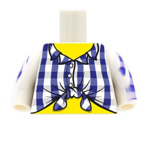 Plaid Cropped Shirt with Knot - Custom Design Minifigure Torso