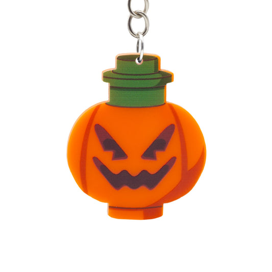 LEGO-inspired Pumpkin Keychain - Laser Cut Acrylic Keychain Accessory