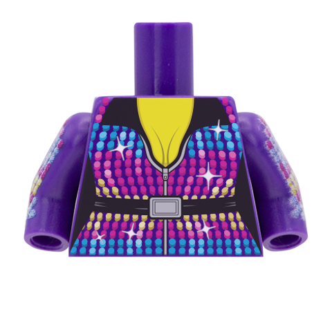 Purple Disco Top - Custom Design Minifigure Torso