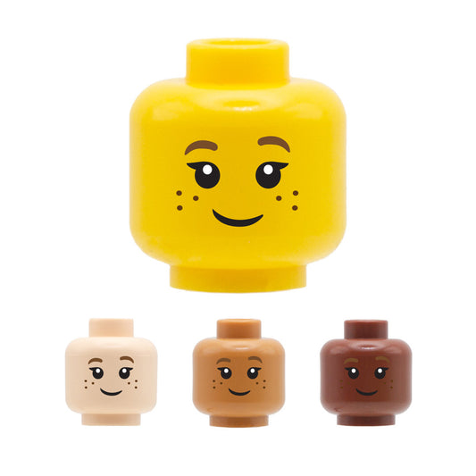 Female Freckles Cute Smile Head - LEGO Minifigure Head