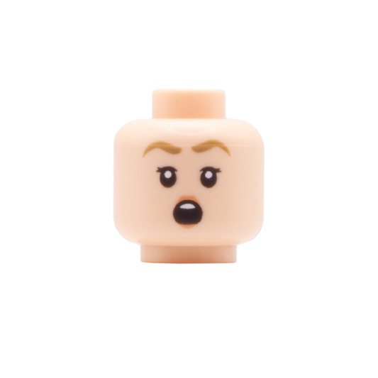 Raised Eyebrows Shocked / Knowing Smile - LEGO Minifigure Head