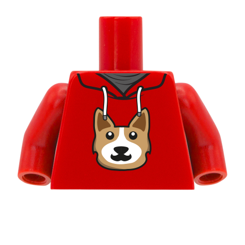 Dog Hoodie - Custom Printed Minifigure Torso