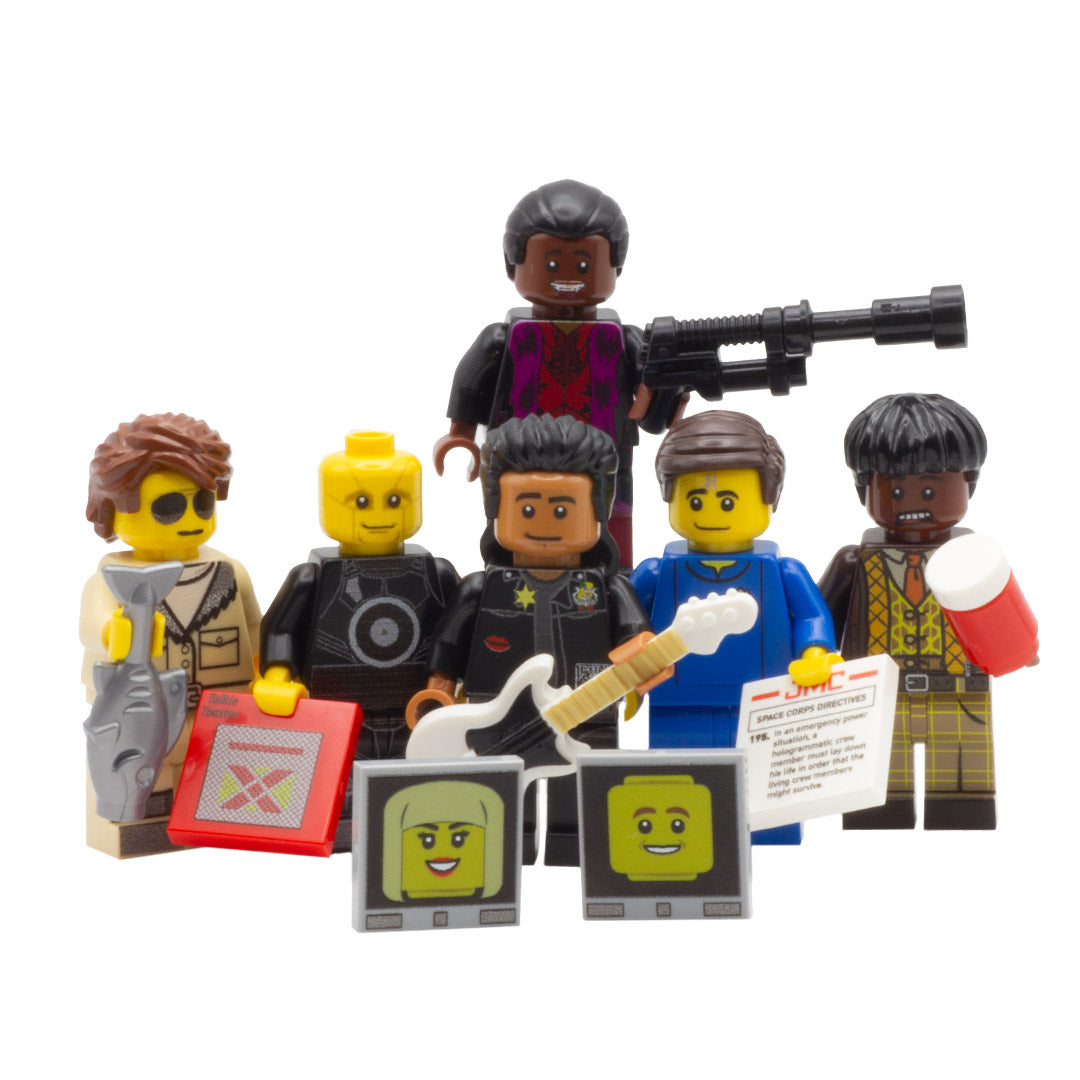 Red Dwarf, Cult Classic Space Comedy Full Set - Custom Design LEGO Minifigures and Accessories