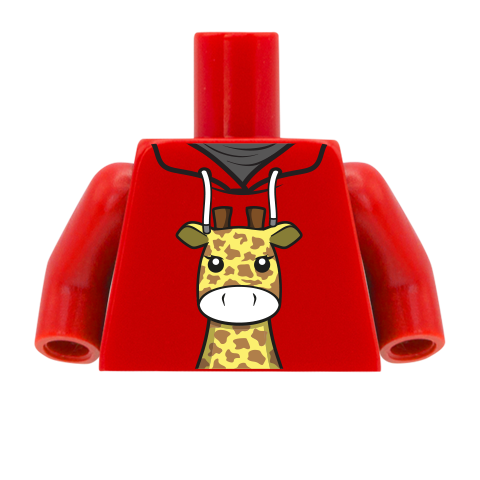 Giraffe Hoodie - Custom Printed Minifigure Torso