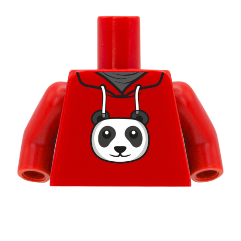 Panda Hoodie - Custom Printed Minifigure Torso