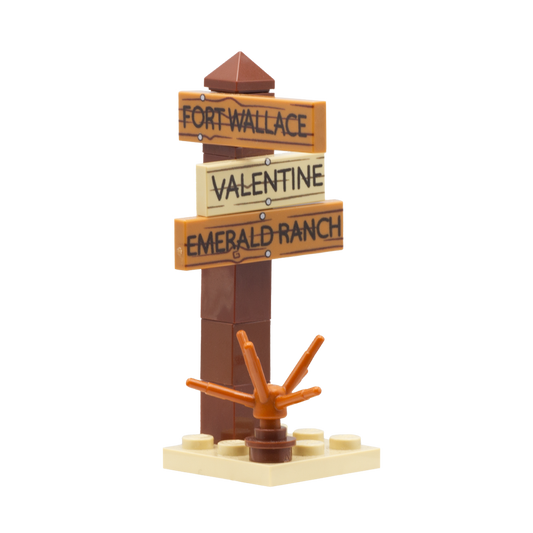 Red Dead Redemption Signpost LEGO Display - Custom Minifig Minibuild Display