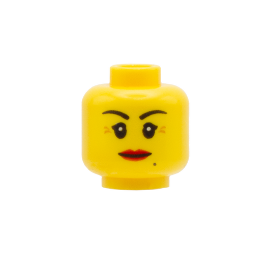 Red Lipstick Smile with Beauty Spot / Frown - LEGO Minifigure Head